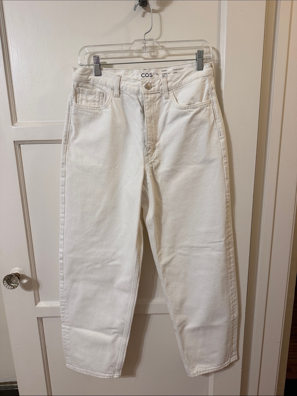 COS Cream High-Rise Straight-Leg Jeans